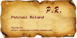 Petrusz Roland névjegykártya